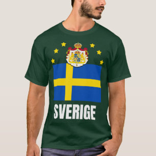 Sweden Flag National Emblem Swedish National Pride T-Shirt