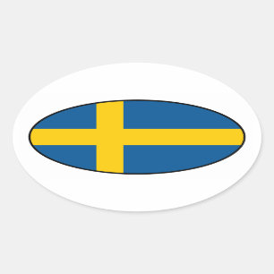 Sweden Flag Oval Sticker