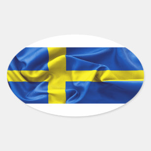 Sweden Flag Oval Sticker