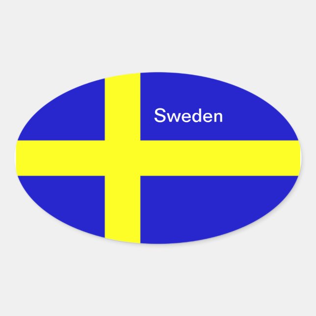 Sweden flag oval stickers (Front)