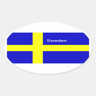 Sweden flag oval stickers