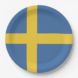 Sweden flag paper plate