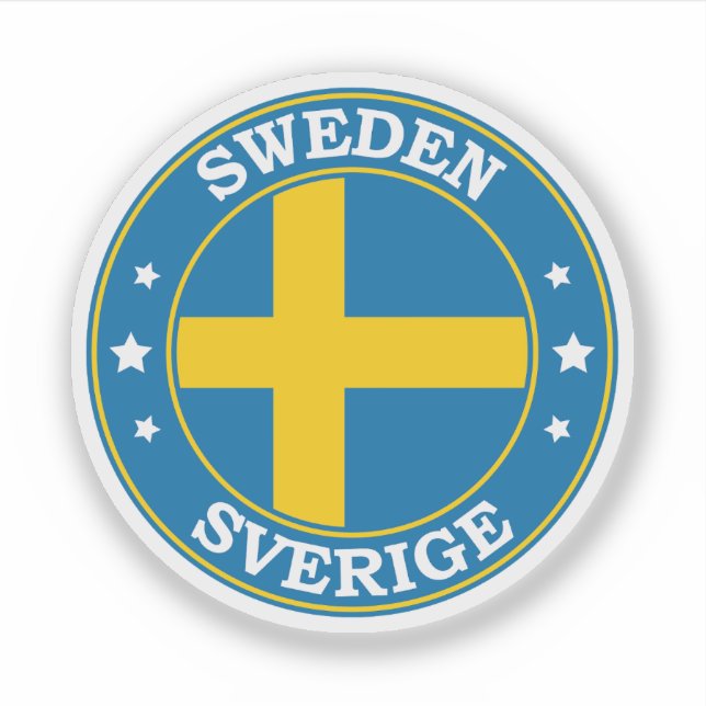 Sweden Flag Round Circle Emblem (Front)