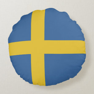 Sweden flag round cushion
