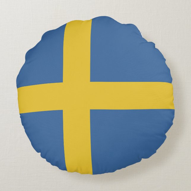 Sweden flag round cushion (Back)