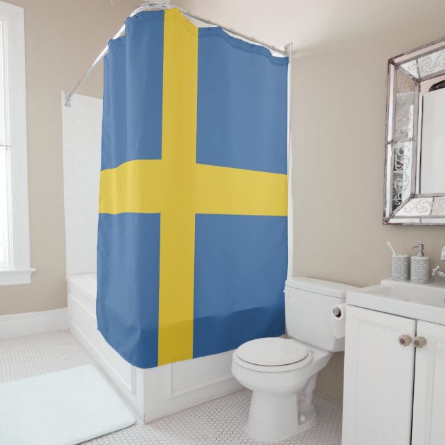 Sweden flag shower curtain (In Situ)