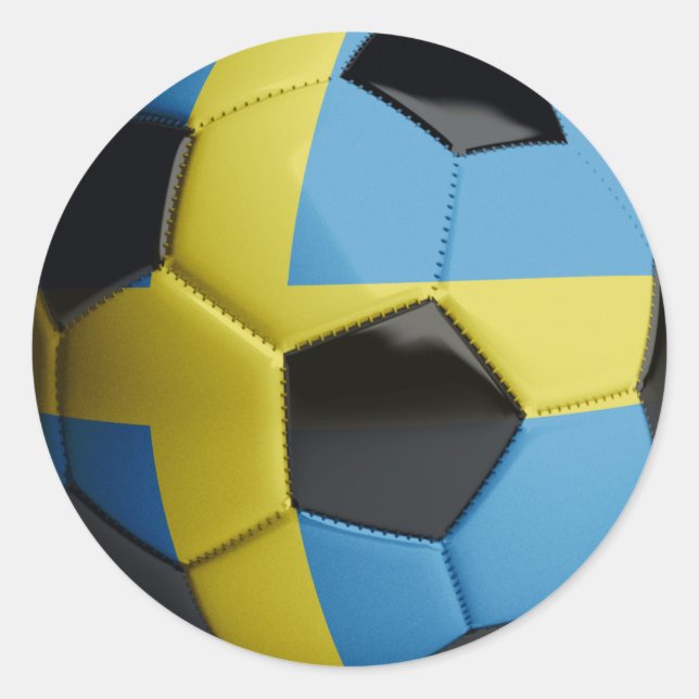 Sweden flag Soccer Ball Classic Round Sticker (Front)