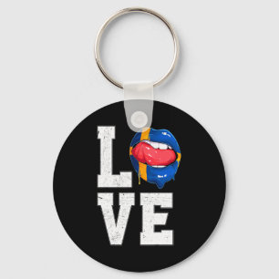 Sweden Flag Soccer Fan Love Swede T Shirt  Key Ring