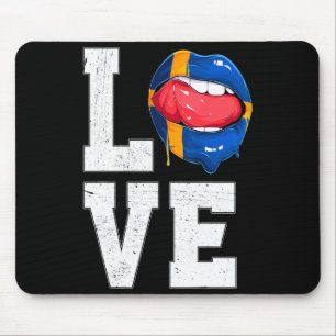 Sweden Flag Soccer Fan Love Swede T Shirt  Mouse Mat