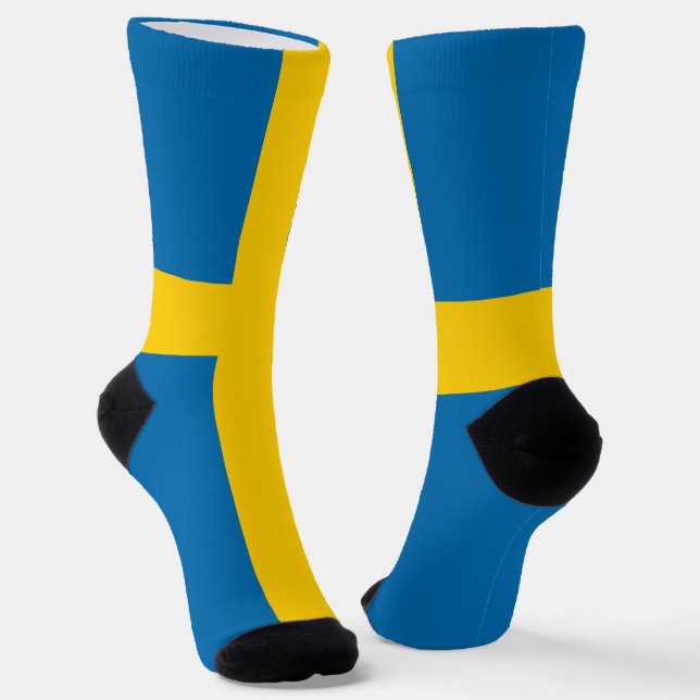 Sweden flag socks (Angled)