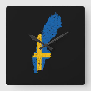 Sweden Flag Square Wall Clock
