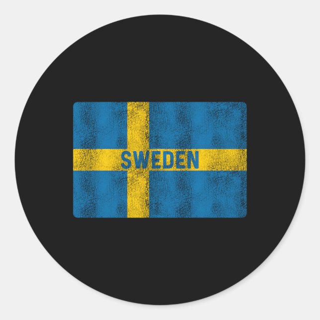 Sweden Flag Swedish Classic Round Sticker (Front)