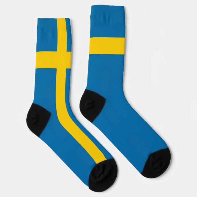 Sweden Flag Swedish National Pride Fun Patriotic Socks (Right)