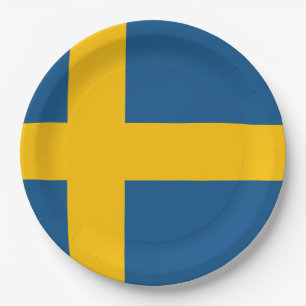 Sweden flag Swedish Paper Plate