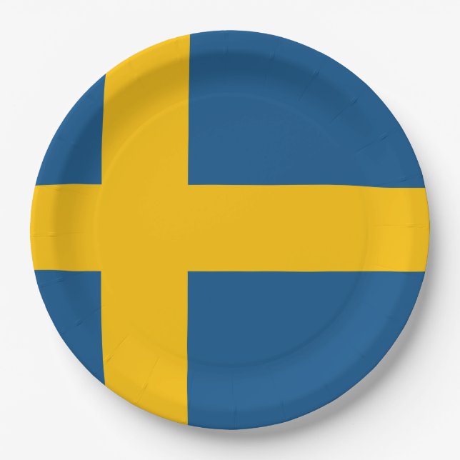 Sweden flag Swedish Paper Plate (Front)