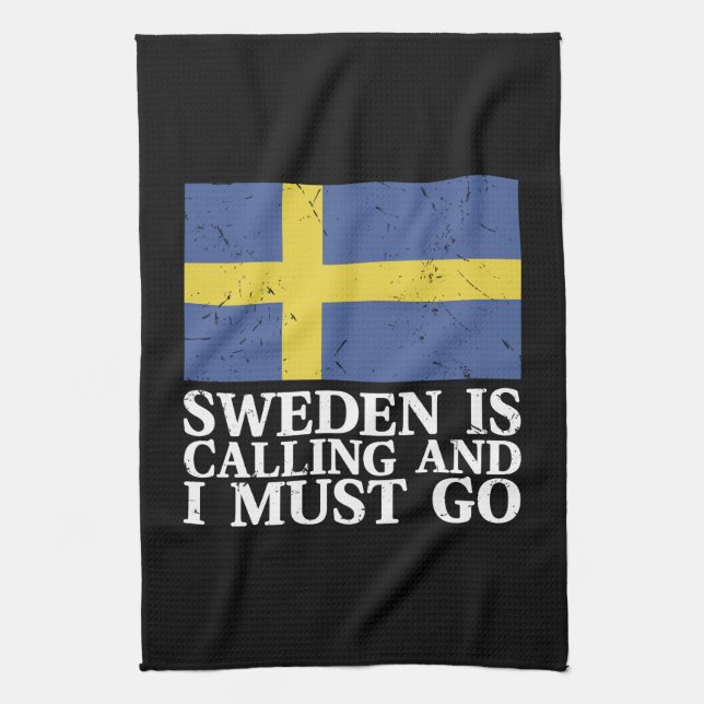 Sweden Flag Tea Towel (Vertical)