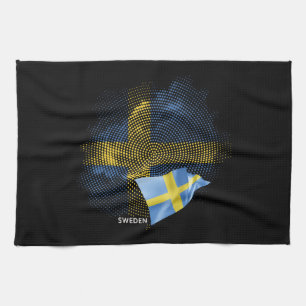 Sweden flag tea towel