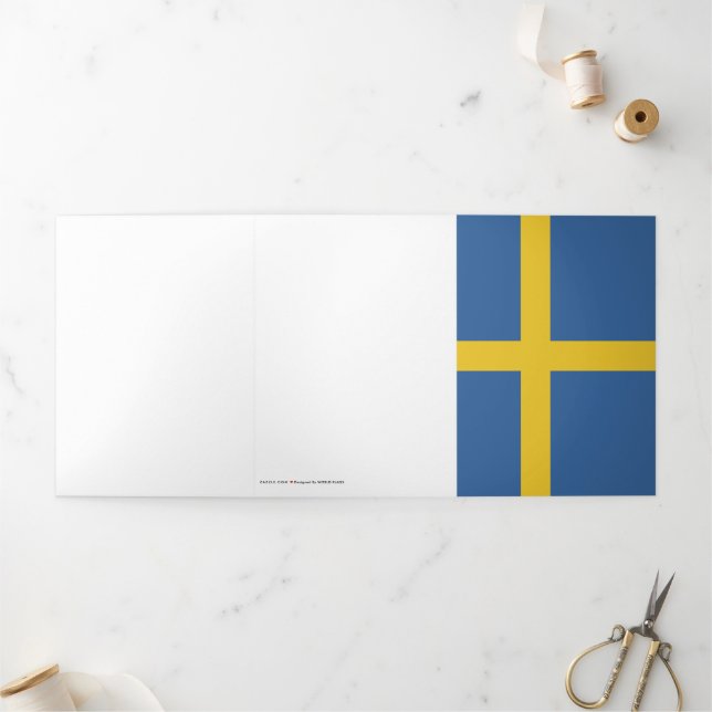 Sweden flag Tri-Fold card (Outside)