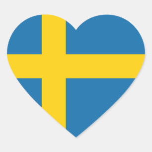 Sweden Flag x20 stickers swedish heart shaped flag