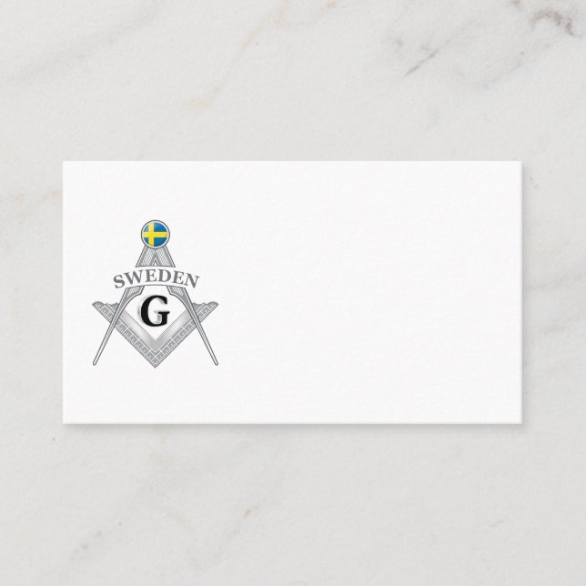 Sweden freemasonry sign business card (Front)