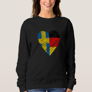 Sweden Germany Heart German Flag Swedish Flag Love Sweatshirt