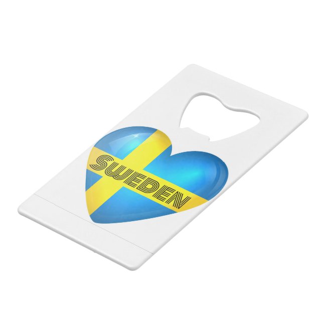 Sweden Heart Flag (Front Angled)