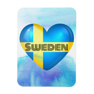 Sweden Heart Flag Flexible Magnet