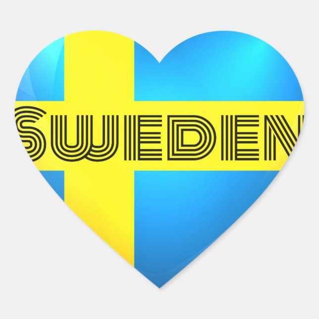 Sweden Heart Flag Heart Sticker (Front)