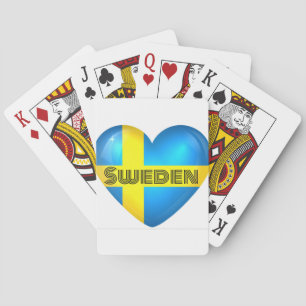 Sweden Heart Flag Playing Cards