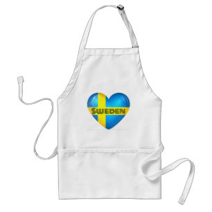 Sweden Heart Flag Standard Apron