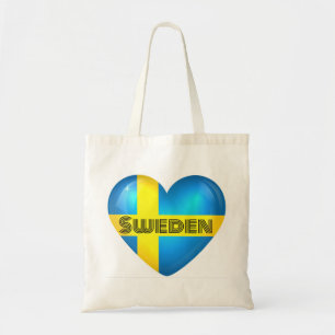Sweden Heart Flag Tote Bag