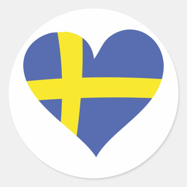 sweden heart icon classic round sticker (Front)