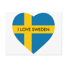 SWEDEN HEART SHAPED FLAG