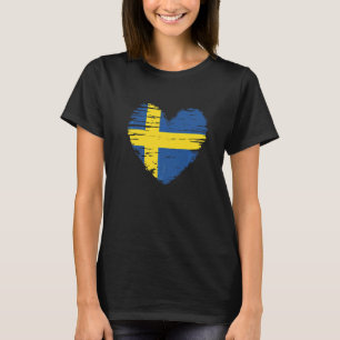Sweden Heart Swedish Flag Swedish Pride T-Shirt