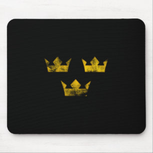 Sweden Hockey Distressed Retro Vintage Soccer Sver Mouse Mat