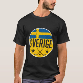 Sweden Ice Hockey Flag Jersey Supporter Sverige Fa T-Shirt