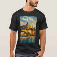 Sweden Illustration Travel Art Vintage