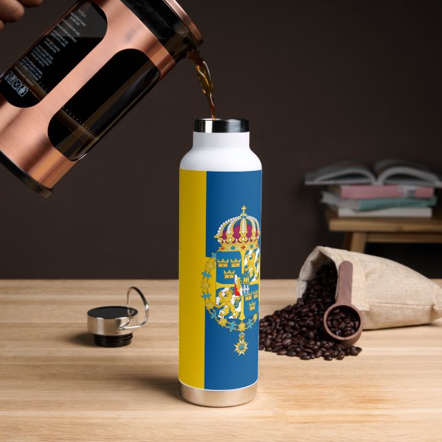 Sweden Insulated Bottle, Swedish Flag Water Bottle (Coffee)