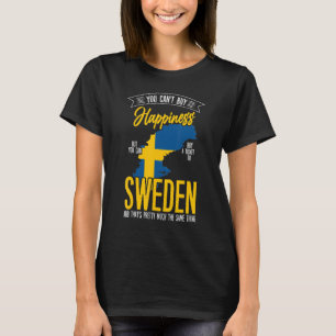 Sweden Is Happiness  Phrase Swedish Flag Sweden T-Shirt