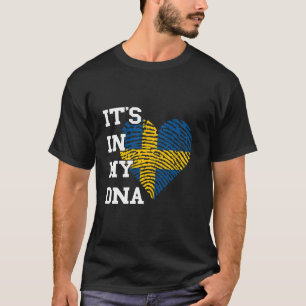 Sweden It's In My DNA Swedish Pride Heart Swedish T-Shirt
