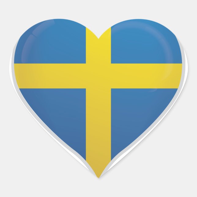 Sweden love flag pride heart sticker (Front)