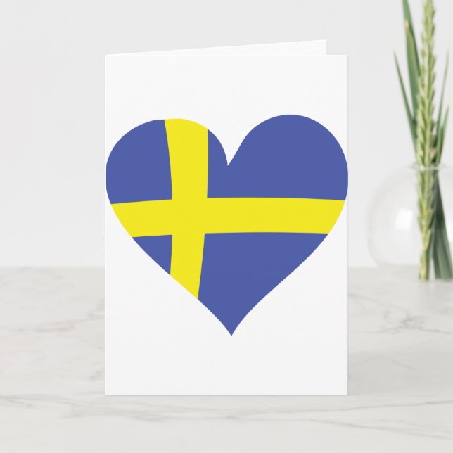 sweden love heart - swedish flag card (Front)