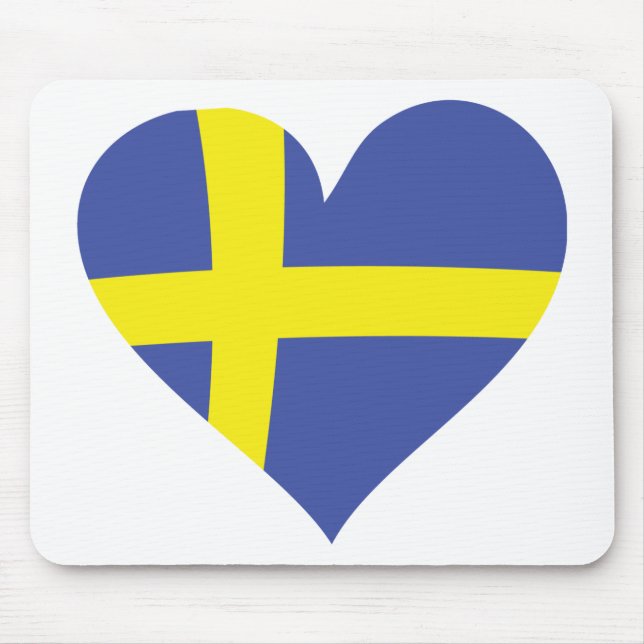 sweden love heart - swedish flag mouse mat (Front)