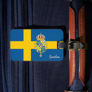 Sweden Luggage Tags, patriotic Swedish Flag Luggage Tag