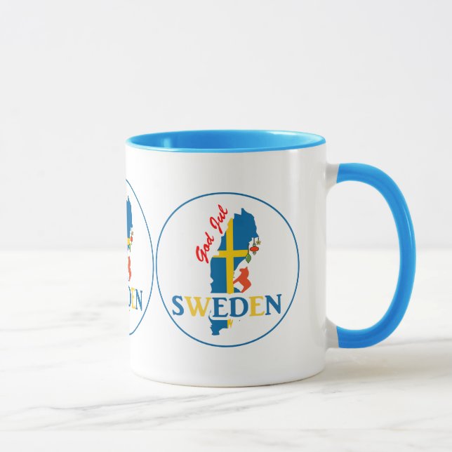 Sweden Map Flag and God Jul Mug (Right)