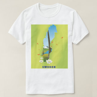 Sweden map illustrated travel poster. T-Shirt