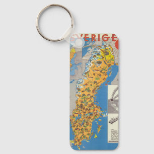 Sweden Map Key Ring