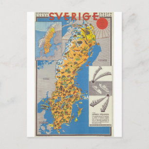 Sweden Map Postcard