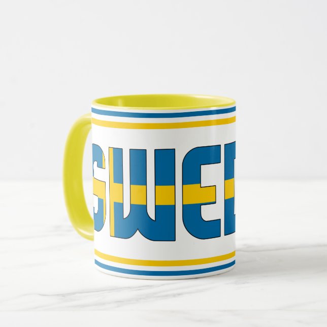Sweden National Flag Patriotic Coffee Mug (Front Left)