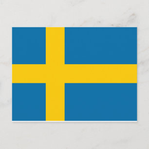 Sweden National World Flag Postcard